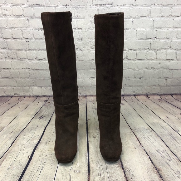 Type Z Chocolate Brown Suede Heeled Boots - Picture 2 of 8